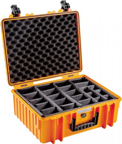 B&W Outdoor Case 6000, kufr s přepážkami oranžový