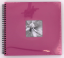 FINE ART 36x32 cm, Foto 10x15 cm/300 Stück, 50 Seiten, Schwarze Blätter (Pink)