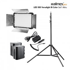 Walimex pro Versalight 500 LED Bi Color with Light Stand + 2x Battery