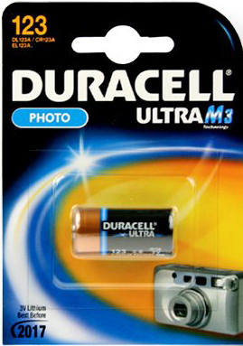 Duracell DL123A, Rollei DL123A, 3V, 500 mAh