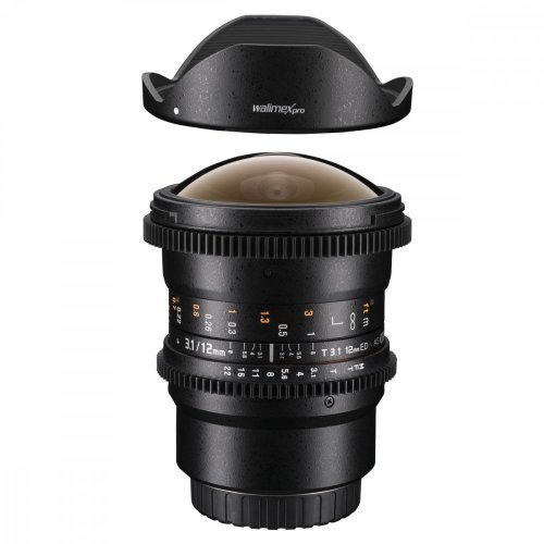 Walimex pro 12mm T3,1 Fisheye Video DSLR Objektiv für Nikon F