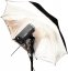 Studiový deštník 110cm stříbrný/černý