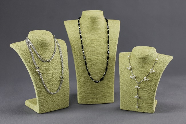 Dekolt, stojánek, stojan na šperky provázkový 36cm zelený (A-14ZEL)