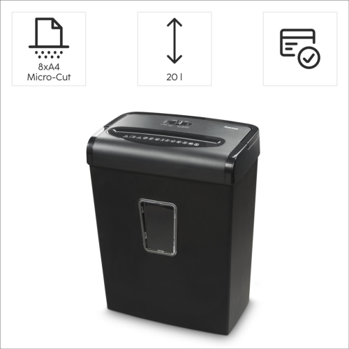 Hama Premium M8+, skartovačka, mikrořez, 8 listů, klasifikace P5, 20 l