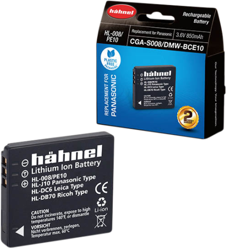 Hähnel HL-008/PE10, Panasonic DMW-BCE10, 850 mAh, 3.6V