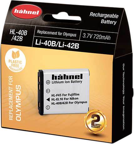 Hähnel HL-40B, Olympus LI-40B/42B, 720mAh, 3.7V, 2.7Wh