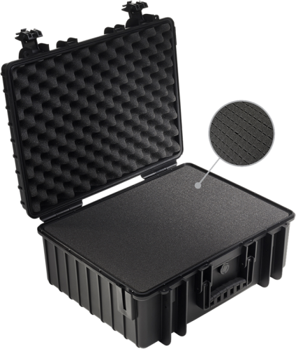 B&W Outdoor Koffer Typ 6000 mit Schaumstoff Schwarz