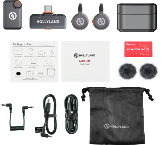 Hollyland LARK M2S Combo Wireless Lavalier Microphone Combo (Space Gray)