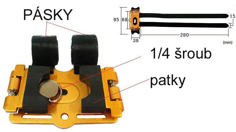 Držák fotoaparátu na řidítka žlutý