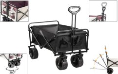 Skládací kempingový vozík, plážový vozík 150kg, tanková kola (TLR50)
