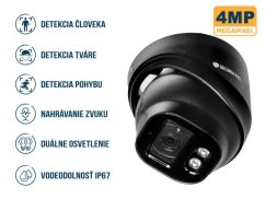 Kamerový set Securia Pro NVR4CHV4S-B DOME IP, 4Mpx, 4 kamery, PoE NVR, čierna