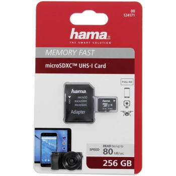 Hama microSDXC 256 GB Class 10 UHS-I 80 MB/s + adaptér / mobilní zařízení