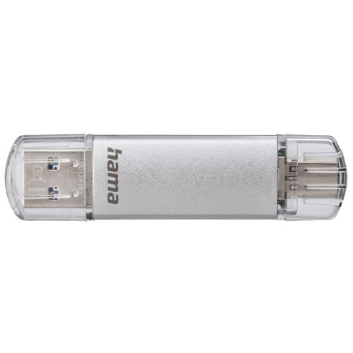 Hama Flash Pen Laeta, USB-C/USB-A 3.1, 128 GB, 40 MB/s, strieborný