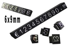 Plastové cenovky stříbrný prolis 6x9mm 20x řada EURO (ESS-STR x20)