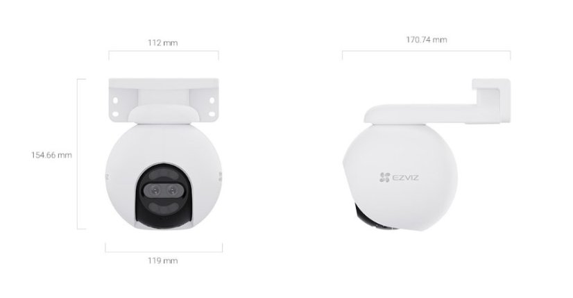 Ezviz H80x Dual 4K venkovní otočná IP kamera s dvojitým objektivem, WiFi, 8MP, 4+4mm