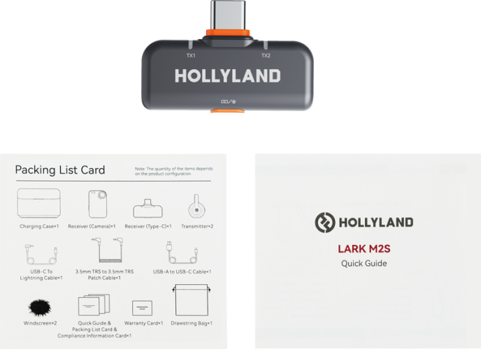 Hollyland LARK M2S USB-C Receiver (Space Gray) Fit for Lark M2S