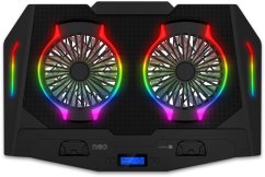 Chladiaca podložka Connect IT pod notebook NEO RGB - podsvietenie dúhové ČIERNA