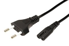 Síťový kabel, 2pólový (osmička), 3 m, černý