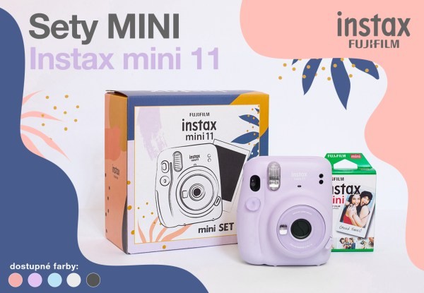 Fujifilm INSTAX Mini 11, mini set, fotoaparát, film mini 10 (liliově fialová)