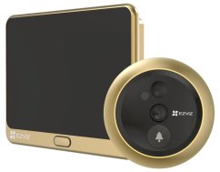 Chytré dverové kukátko Ezviz DP2C Wi-Fi, kamera, zvonček, IR do 5 m, PIR, LCD 4,3", zlatý