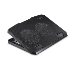 Hama chladiaci stojan pre notebook Black Metal, naklápací, 2 ventilátory, modré podsvietenie, tichý