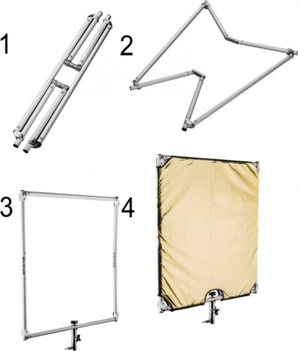Walimex pro 5in1 Collapsible Reflector & Diffusor Panel 145x145cm + Grip