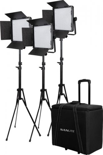 Nanlite 3 light kit 600CSA, Trolley Case, Light Stand