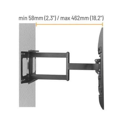 Držák Brateck výsuvný LPA69-463D pro TV 32"-70" 45kg nastavitelný držák na zeď