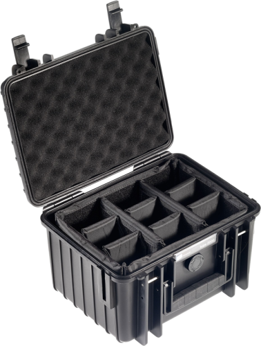 B&W Outdoor Koffer Typ 2000 mit Einteilung Schwarz
