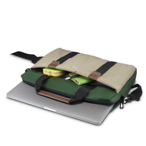 Hama Silvan, brašna na notebook, pro 40-41 cm (15,6-16,2"), recyklovaný polyester, béžová/zelená