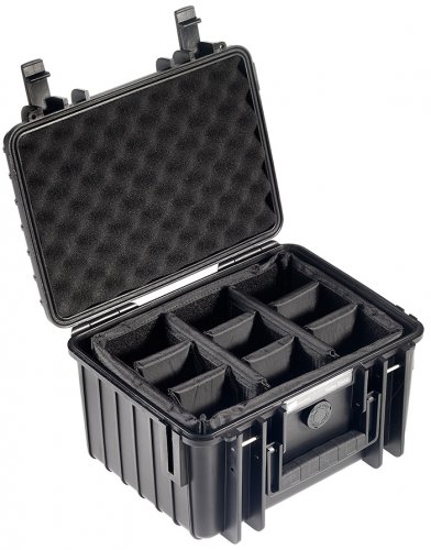 B&W Outdoor Case 2000, kufr s přepážkami černý