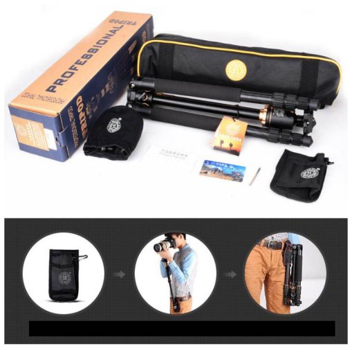 Hliníkový stativ tripod s hlavou s příčnou osou (ST999H)