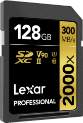 Lexar SDXC Pro 2000X UHS-II U3 R300/W260 (V90) 128GB