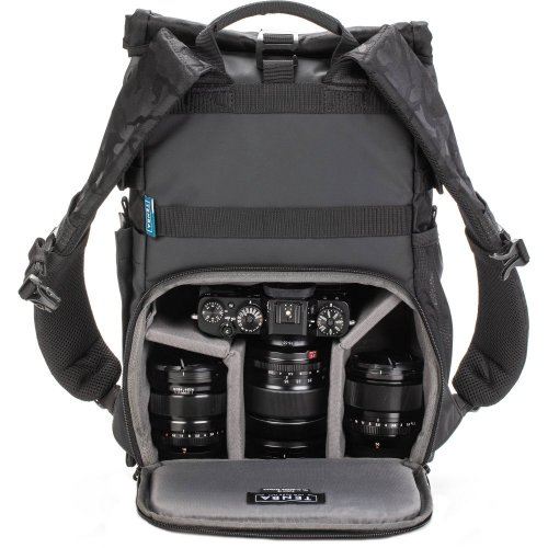 Tenba Fulton v2 16L Photo Backpack | 16L Capacity | for Mirrorless or DSLR Camera with 7 Lenses | 16 inch Laptop | Black/Black Camo
