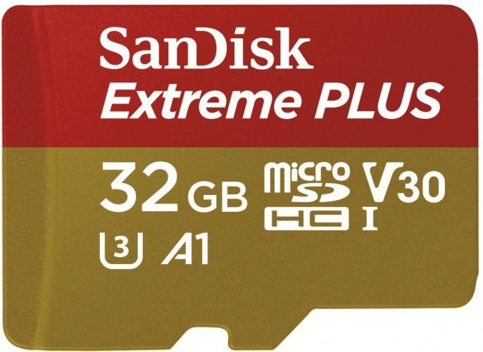 SanDisk Extreme Plus microSDHC 32GB 100 MB/s A1 Class 10 UHS-I V30 + adapter