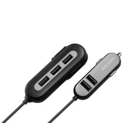 Nabíječka do auta Avacom CarHUB, 5x výstup USB, černá