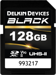 Delkin SDXC BLACK Rugged UHS-II R300/W250 (V90) 128GB (new)