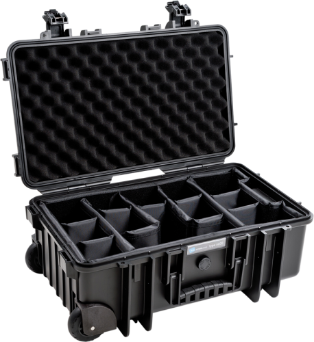 B&W Outdoor Case 6600, kufr s přepážkami černý