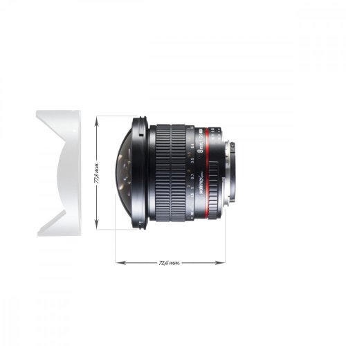 Walimex pro 8mm f/3.5 Fisheye II APS-C Lens for Nikon F (AE)