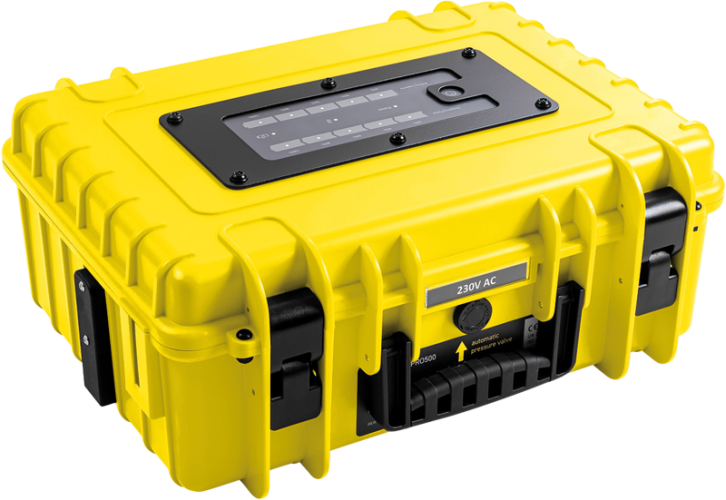 B&W Outdoor Cases BW Outdoor Cases energy.case PRO500 (300 Watt), yellow B&W Outdoor Cases BW Outdoor Cases energy.case PRO500 (300 Watt), yellow