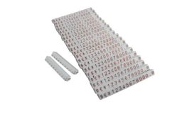Plastové cenovky červené, bílé 6x9mm 20x řada €,$,¥ (ESS-WR)