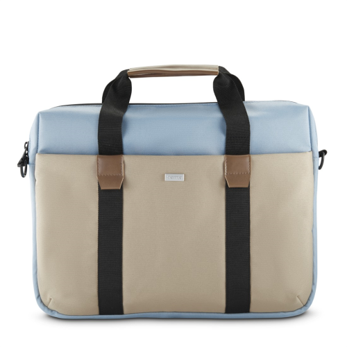 Hama Silvan, brašna na notebook, pro 40-41 cm (15,6-16,2"), recyklovaný polyester, béžová/bledě modrá