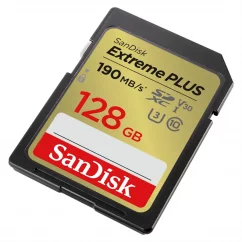 SanDisk Extreme PLUS 128GB SDXC Memory Card 90MB/s and 90MB/s, UHS-I, Class 10, U3, V30
