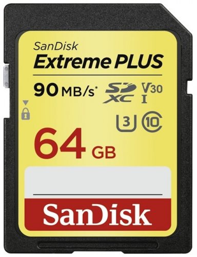 Sandisk  Extreme Plus SDXC 64GB 90MB/s Class 10 UHS-I U3 V30