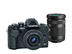 Digitální fotoaparát Olympus E-M10 Mark IV 1442 EZ + 40-150mm II R Pancake dvojitý zoom kit černá/černá/černá