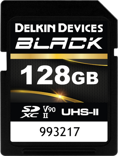 Delkin SDXC BLACK Rugged UHS-II R300/W250 (V90) 128GB (new)