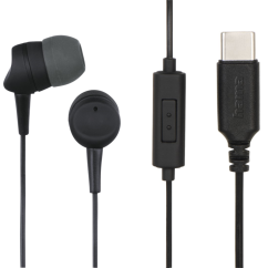 Hama USB-C fejhallgató mikrofonnal Sea II, fülhallgató, fekete