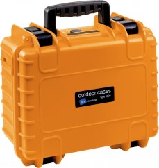 B&W Outdoor Case Type 3000 with Removable Pre-Cut Foam Orange