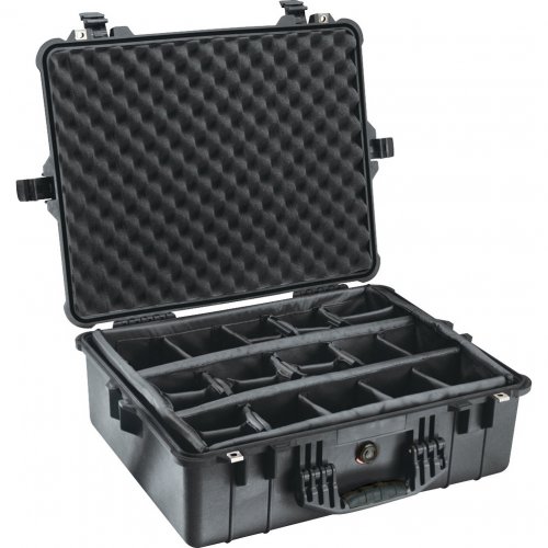 Peli™ Case 1600 kufr s nastavitelnými přepážkami na suchý zip, černý