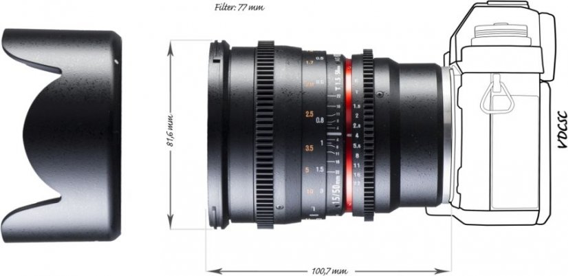 Walimex pro 50mm T1.5 Video DSLR Lens for Sony E